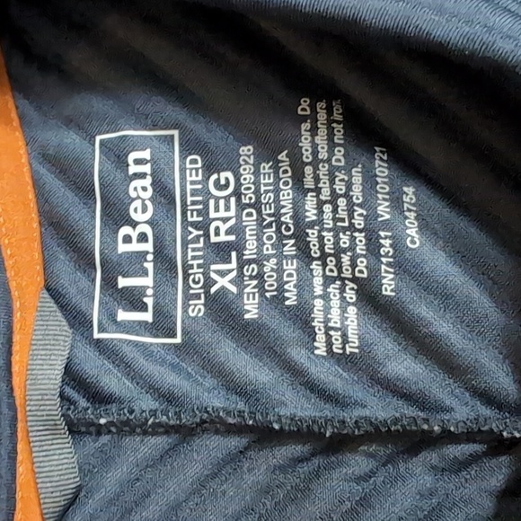 L.L. Bean Airlight Knit Crew Pullover Size XL In Dark Navy Blue Kangaroo Pocket - Picture 2 of 8